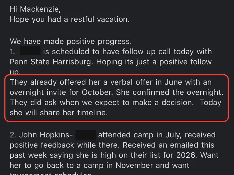 Testimonial screenshot: Verbal offer and positive D1/D2 feedback