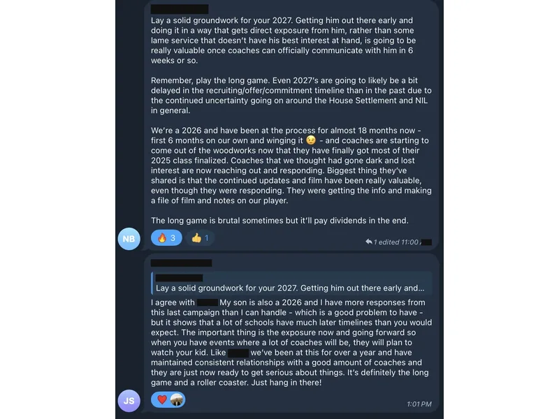 Testimonial screenshot: Maintaining consistent relationships over an 18-month timeline