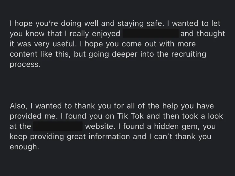 Testimonial screenshot: Eight responses from D1 and D2 school emails