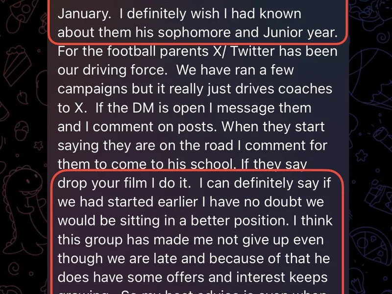 Testimonial screenshot: Gaining offers despite starting the process late